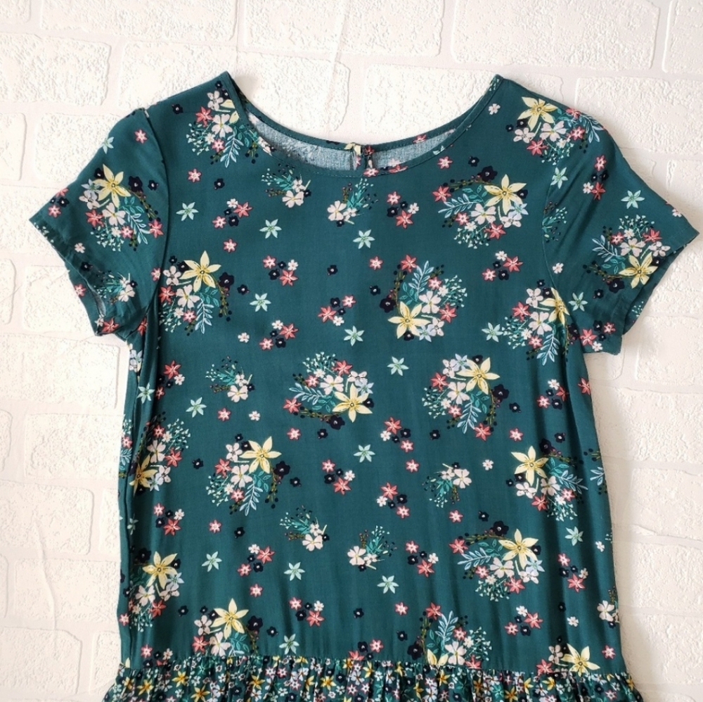 Gap Green Floral Ruffle Tiered Dress - Picture 7 of 8